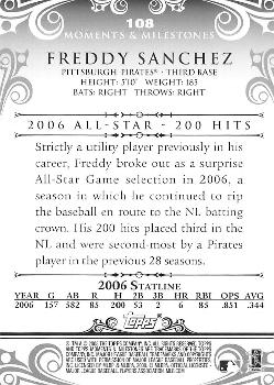 2008 Topps Moments & Milestones #108-83 Freddy Sanchez Back