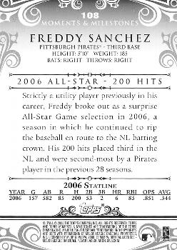 2008 Topps Moments & Milestones #108-183 Freddy Sanchez Back