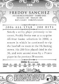 2008 Topps Moments & Milestones #108-189 Freddy Sanchez Back