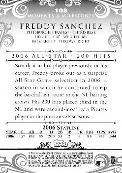 2008 Topps Moments & Milestones #108-192 Freddy Sanchez Back