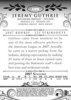 2008 Topps Moments & Milestones #109-7 Jeremy Guthrie Back