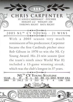 2008 Topps Moments & Milestones #111-6 Chris Carpenter Back