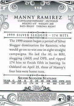 2008 Topps Moments & Milestones #118-15 Manny Ramirez Back