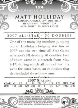 2008 Topps Moments & Milestones #124-9 Matt Holliday Back