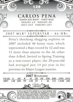 2008 Topps Moments & Milestones #129-6 Carlos Pena Back