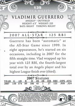 2008 Topps Moments & Milestones #135-98 Vladimir Guerrero Back