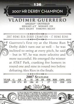 2008 Topps Moments & Milestones #136-2 Vladimir Guerrero Back
