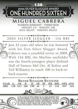 2008 Topps Moments & Milestones #138-10 Miguel Cabrera Back