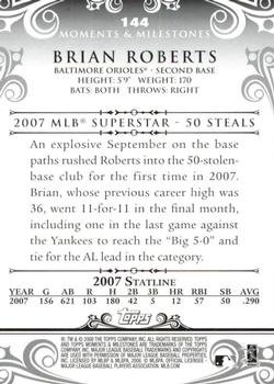 2008 Topps Moments & Milestones #144-19 Brian Roberts Back