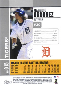 2008 Topps Co-Signers #015 Magglio Ordonez Back