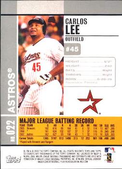 2008 Topps Co-Signers #022 Carlos Lee Back