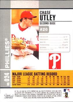 2008 Topps Co-Signers #024 Chase Utley Back
