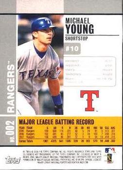 2008 Topps Co-Signers #002 Michael Young Back