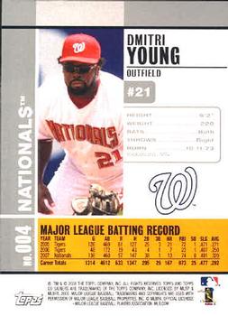2008 Topps Co-Signers #004 Dmitri Young Back