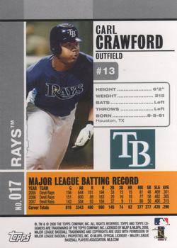 2008 Topps Co-Signers #017 Carl Crawford Back