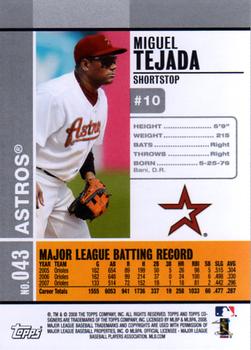 2008 Topps Co-Signers #043 Miguel Tejada Back