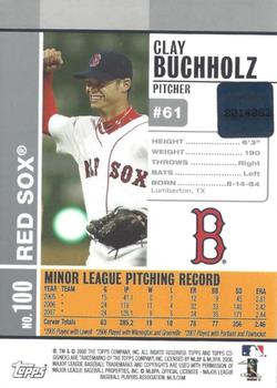 2008 Topps Co-Signers #100 Clay Buchholz Back