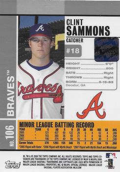 2008 Topps Co-Signers #106 Clint Sammons Back