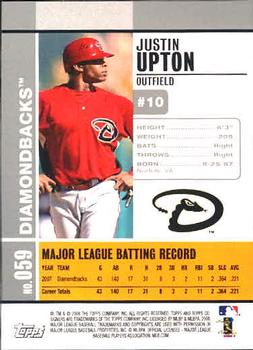2008 Topps Co-Signers #059 Justin Upton Back