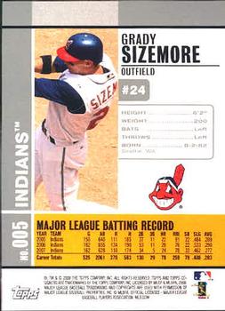 2008 Topps Co-Signers #005 Grady Sizemore Back