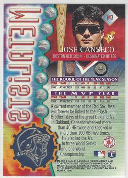 1996 Stadium Club - Metalists #M3 Jose Canseco Back
