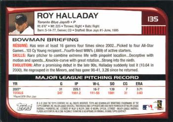2008 Bowman #135 Roy Halladay Back