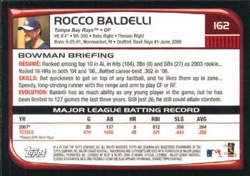 2008 Bowman #162 Rocco Baldelli Back