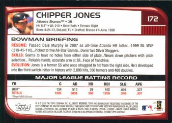 2008 Bowman #172 Chipper Jones Back
