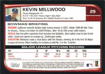2008 Bowman #29 Kevin Millwood Back