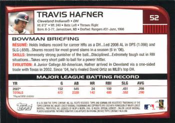 2008 Bowman #52 Travis Hafner Back