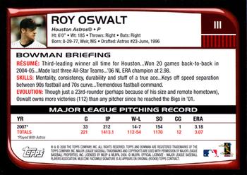 2008 Bowman #111 Roy Oswalt Back