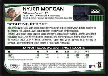 2008 Bowman #222 Nyjer Morgan Back