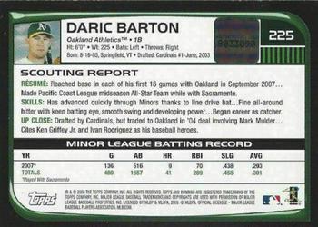 2008 Bowman #225 Daric Barton Back