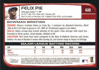 2008 Bowman #68 Felix Pie Back