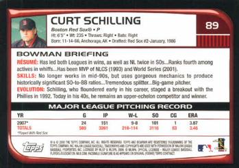 2008 Bowman #89 Curt Schilling Back