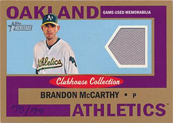 2013 Topps Heritage - Clubhouse Collection Relics Gold #CCR-BM Brandon McCarthy Front