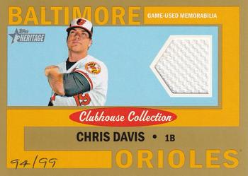 2013 Topps Heritage - Clubhouse Collection Relics Gold #CCR-CD Chris Davis Front
