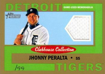 2013 Topps Heritage - Clubhouse Collection Relics Gold #CCR-JPE Jhonny Peralta Front