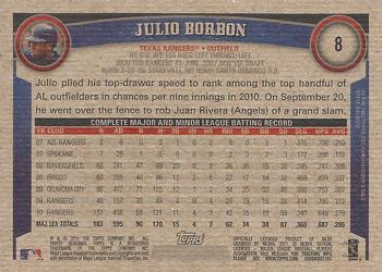 2011 Topps - Throwback #8 Julio Borbon Back