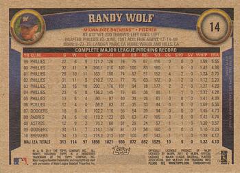 2011 Topps - Throwback #14 Randy Wolf Back