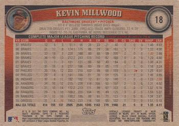 2011 Topps - Throwback #18 Kevin Millwood Back