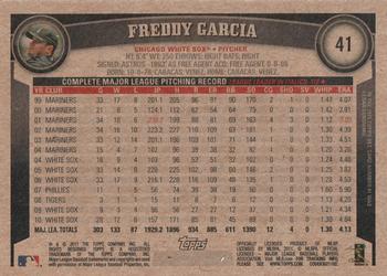 2011 Topps - Throwback #41 Freddy Garcia Back
