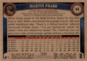 2011 Topps - Throwback #44 Martin Prado Back