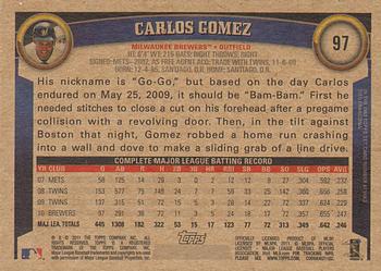 2011 Topps - Throwback #97 Carlos Gomez Back