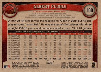 2011 Topps - Throwback #100 Albert Pujols Back