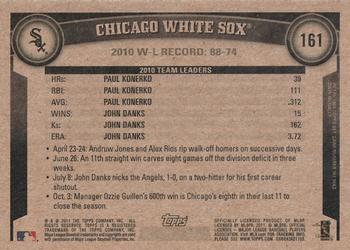 2011 Topps - Throwback #161 Chicago White Sox Back