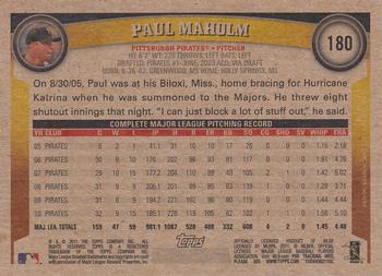 2011 Topps - Throwback #180 Paul Maholm Back