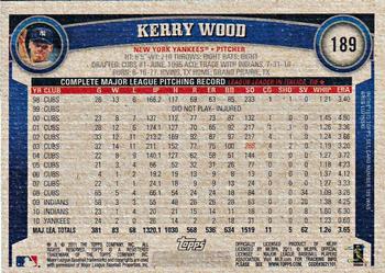 2011 Topps - Throwback #189 Kerry Wood Back
