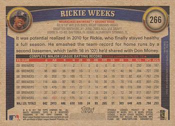2011 Topps - Throwback #266 Rickie Weeks Back