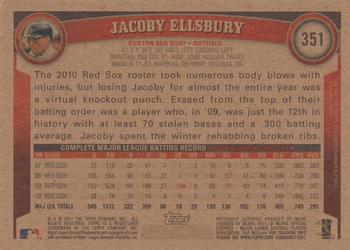 2011 Topps - Throwback #351 Jacoby Ellsbury Back